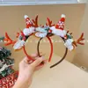 Diadema de Navidad linda diadema de asta diadema infantil femenina manojo de pelo de alce sombrero de Navidad pinza de presión accesorios para fotos
