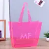 Bolso de mano tridimensional simple rosa fluorescente transparente gelatina colorido bolsa de una pieza moda ropa de calle bolsa de compras