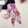 Pañuelo de Seda Estrecho Largo Floral Vintage, Diadema para el Cabello para Mujer, Elástico Elegante para el Cabello, Accesorio para el Cabello de Cinta, Diadema, Tocado, Cinta