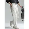 Pantalones casuales para hombre fáciles de cuidar, lisos, de cintura semi-elástica, otoño 2026, duraderos, holgados, con caída, de pierna recta