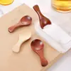 Colher de madeira infantil estilo japonês, anti-queimadura, isolada, colher pequena de madeira maciça, colher para comida de bebê de jardim de infância, colherzinha de madeira para sorvete