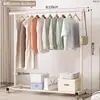 Perchero de pie, dormitorio casero interior balcón ropa dormitorio simple perchero estante armario telescópico