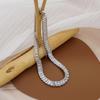 Nuevo collar de cadena distintiva de circonitas de lujo europeo y americano, cadena de clavícula, gargantilla simple y exagerada de moda para mujeres