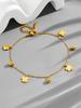 [acero de titanio de cuerpo completo] acero de titanio dorado pulsera de trébol de cuatro hojas para mujer estilo europeo y americano moda pulsera de lujo chapado con retención de color