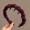 Diadema con Peine Envuelto de Peluche Vintage, Elegante Diadema Esponjosa de Parte Alta para Mujer, Pinza Antideslizante para Lavarse la Cara, Accesorio para el Cabello