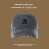 Gorra de Béisbol Lavada Estilo Retro de Verano para Mujer, Sombrero de Sol Versátil Estilo Coreano para Cabeza Grande para Mujer, Gorra con Visera Nueva de Moda para Hombre
