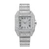 Relógio de pulso feminino com calendário de estrela e diamante quadrado com pulseira de aço e relógio de quartzo quadrado