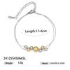 Collar Taina Europeo y Americano de Acero Inoxidable Lujo Ligero de Alta Gama Cadena Lisa para Mujer Cadena para Clavícula de Acero de Titanio con Cuentas Redondas Joyería Popular Transfronteriza