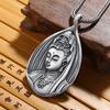 Colgante de plata pura 999 de la diosa de la misericordia Guanyin Bodhisattva, colgante de plata esterlina sólida para hombre, colgante de guardián antiguo retro de plata