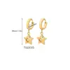 Item popular transfronteiriço: Brincos Pendentes em Aço Inoxidável Banhado a Ouro 18K com Estrelas de Zircônia, Lua e Estrela de Oito Pontas para Mulheres
