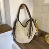 Bolso Tejido de Punto de Gran Capacidad Transfronterizo para Mujer, Nuevo Estilo Verano 2026, Bolso de Hombro Cruzado, Bolso para Vacaciones en la Playa