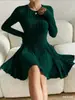 Roupas Femininas Transfronteiriças Europeias e Americanas Vestido de Primavera e Outono Malha Moda Temperamento Slim Quente Saia Saia de Casa Atacado Personalização