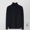Suéter masculino de gola alta, nova malha de base slim-fit para outono e inverno, suéter fino versátil moderno estilo coreano