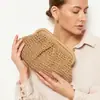 Bolso Tejido Francés, Bolso de Playa Estilo Vacaciones Junto al Mar para Mujer, Bolso Cruzado de Paja con Cadena de Textura de Alta Gama Hecho a Mano para Exportación