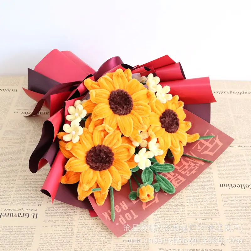 扭扭棒成品向日葵花束毕业季礼物中高考一举夺魁太阳花花束送考试=