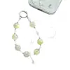 Colgante de Cadena para Teléfono con Lazo de Perlas para Mujer, Accesorio Decorativo para Bolso, Adorno Colgante Creativo Lindo