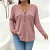 Nueva ropa europea y americana para mujer de comercio electrónico transfronterizo, disponible en sitios web independientes y Amazon, con una colección de otoño/invierno de tops de cremallera, acanalados y de manga larga en tallas grandes