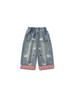 Roupa Infantil Youbao Calças para Meninas Primavera e Outono Novo Estilo Patchwork Fofo Bordado Casual Infantil Jeans Calças Longas