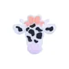 Fábrica en stock cuentas de silicona Apple animal de dibujos animados vaca cuentas sueltas DIY hecho a mano bolígrafo de cuentas cuentas de silicona al por mayor