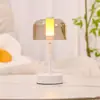 [Transfronterizo] Lámpara Romántica de Cristal de Alta Calidad, Lámpara de Mesa Táctil Portátil Recargable de Lujo Ligero para Dormitorio, Lámpara de Mesita de Noche de Regalo