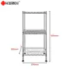 Fabricante de Zhongshan estante de almacenamiento para cocina doméstica estante de almacenamiento móvil de tipo suelo de cocina multicapa para el hogar