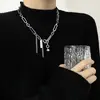 Collar con Cadena y Borla de Bola de Diseño de Nicho Ins para Mujer Tendencia Hip-Hop Sencillo Sudaderas Accesorios para Hombre