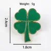 Insignia de Metal Creativa de Trébol de Cuatro Hojas de la Suerte para Bolso, Abrigo, Decoración Fija, Accesorio Simple y Versátil, Broche, Venta al por Mayor
