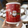 Caneca de Natal Cor Vermelha e Verde Cerâmica Padrão Árvore de Natal Floco de Neve Logo da Empresa Presente Exclusivo