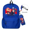Mochila de dibujos animados de dos piezas, bolsa para portátil, bolsa de almacenamiento