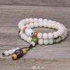 Pulsera creativa de Bodhi de Jade Blanco Pulsera de estilo chino doble círculo Raíz de Bodhi Loto fábrica venta al por mayor generación