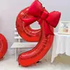 Globo Digital Rojo con Lazo de 32 pulgadas Decoración Fiesta Primer Año Ambiente Lugar de Cumpleaños Montaje Accesorios Venta al por Mayor