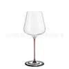 Copas de vino de cristal con fondo de remolino rojo y negro, directo de fábrica, copas de tallo alto para bares y hoteles, venta al por mayor