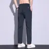 Pantalones Casuales de Seda de Hielo para Hombre Verano Estilo Delgado 2026 Nuevo Negocios Gama Alta Rectos Ajustados Pantalones de Traje Hombre Verano