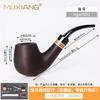 Pipa de ébano amaderada, juego de madera para fumar con anillo decorativo, filtro de 9 mm, curvada, hecha a mano, de madera maciza, venta al por mayor