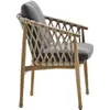 Mesas y Sillas de Madera Maciza para Exteriores, Mesas y Sillas de Comedor de Teca para Patio de Villa, Mesas y Sillas de Té al Aire Libre para Jardín y Balcón, Combinación de Sillas de Mimbre para Ocio