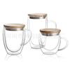 Taza de Café Aislada de Vidrio de Doble Pared, Taza Transparente de Alto Borosilicato Resistente al Calor con Asa, Taza para Jugos Antiescaldaduras, Transfronterizo