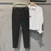 Pendente Outono e Inverno Calça de Lã Calça Ocidental Pequena Masculina Estilo Coreano Versátil Escovada Reta 9 Noventa Casual Calça Longa Tendência