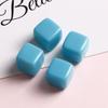 Pendientes de resina cuadrados tridimensionales con superficie brillante de color caramelo macarrón de 14 mm, joyería DIY, accesorios femeninos al por mayor