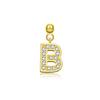 Andywen Plata S925 Accesorios de Letras Microincrustados Colgante de Letra Inglesa Simple y Versátil Pendientes Colgantes de 26 Letras