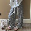 Pijama Solto de Veludo Ilha Estampa de Leopardo de Alta Qualidade para Mulheres Outono e Inverno Calças Casuais Espessas Quentes Calças de Casa Bolsos Duplos