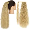 Peluca de Cola de Caballo Sintética Personalizada para Amazon, Estilo Europeo y Americano Fibra Sintética Cabello Largo Naturalmente Rizado Cola de Caballo Sintética