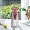 Venta al por mayor nuevo estilo europeo color transparente origami jarrón de cristal adornos para el hogar jarrón de diamante jarrón hidropónico
