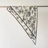 Bufanda de Seda Triángulo Nuevo Estilo Primavera Verano 2026 para Mujer, Bufanda de Rayas Blancas y Negras, Mismo Estilo que Pañuelo de Seda Sarga, Bufanda para Atar en la Cintura
