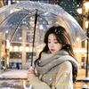 Guarda-chuva Transparente Puro de Alto Valor de Cor Reforçado com 16 Ossos Guarda-chuva Senso Avançado Fotografia Departamento Coreano Senso de Atmosfera Bom Filme Guarda-chuva DIY