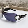 Nuevas gafas de sol deportivas de lujo ligeras y transfronterizas de estilo Y2K con personalidad sin marco para chicas atractivas europeas y americanas. Gafas de sol del mismo estilo para celebridades de Internet.