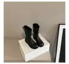 Botas Vaqueras Occidentales Chuyuji Vintage Color Marrón Maillard de Media Pantorrilla para Mujer, de Pantorrilla Ancha, Suela Plana, Punta Redonda, Caídas