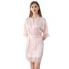 Camisón Sexy de Satén Transfronterizo de Amazon con Encaje, Mangas Tres Cuartos, Bata de Casa para Mujer, Estilo Delgado de Verano
