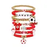 Pulseira Empilhável de Argila Macia Multicor Mais Vendida na Amazon com Pingente de Liga e Letras em Acrílico Conjunto de Pulseiras Elásticas