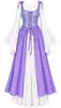 Conjunto de duas peças de vestido colete jacquard retrô medieval para mulheres, fantasia estilo pastoral para chás, traje de performance de princesa