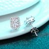 Pendientes de Plata de Ley S925 para Mujer Incrustados con Esmeralda de Corte Radiante Moissanita Pendientes de Diamante Rectangular Venta al por Mayor desde Fabricante